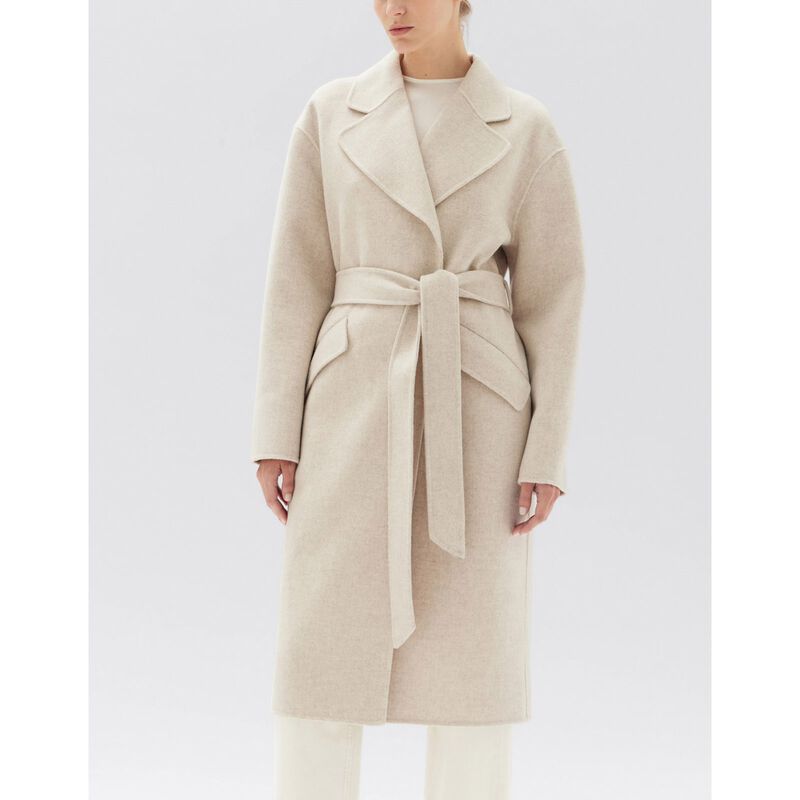 Assembly Label Sadie Single Breasted Wool Coat Oat Marle image number 3